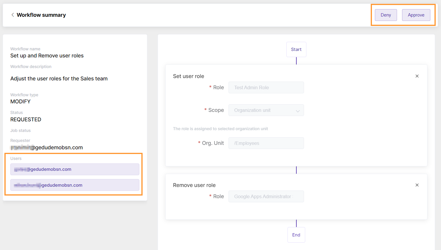 Security officer approval window for the link in the previous email