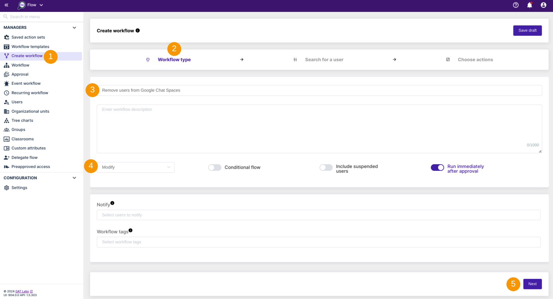 Create a workflow